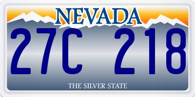 NV license plate 27C218