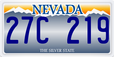 NV license plate 27C219