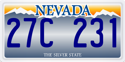 NV license plate 27C231