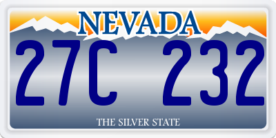 NV license plate 27C232