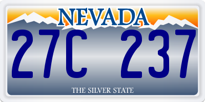 NV license plate 27C237