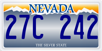 NV license plate 27C242