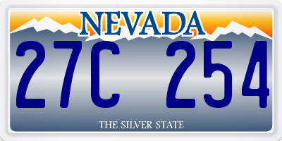 NV license plate 27C254