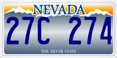 NV license plate 27C274
