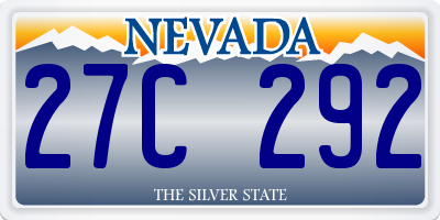 NV license plate 27C292