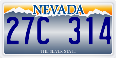 NV license plate 27C314