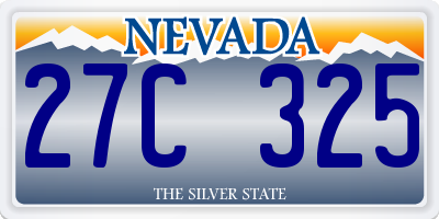 NV license plate 27C325