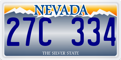 NV license plate 27C334