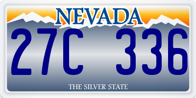 NV license plate 27C336