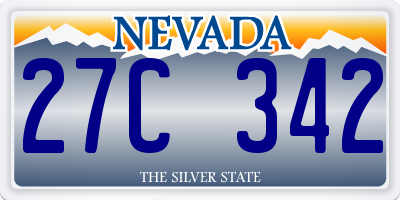 NV license plate 27C342