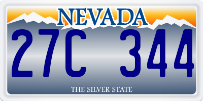 NV license plate 27C344