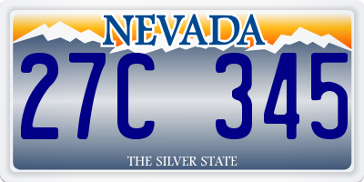 NV license plate 27C345