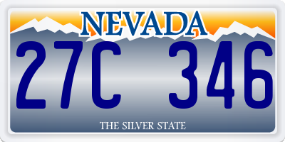 NV license plate 27C346