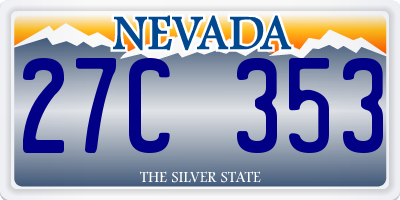 NV license plate 27C353