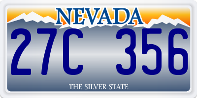 NV license plate 27C356