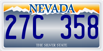 NV license plate 27C358