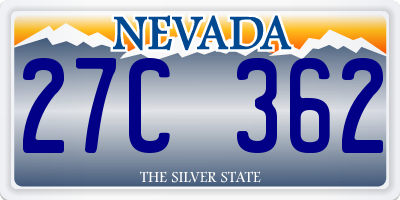 NV license plate 27C362