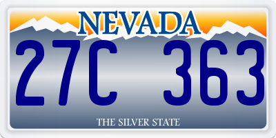 NV license plate 27C363