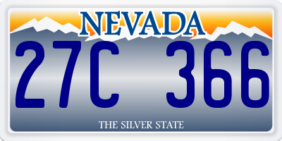 NV license plate 27C366