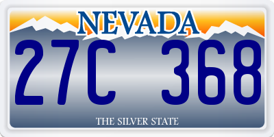NV license plate 27C368