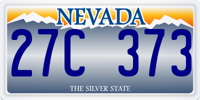 NV license plate 27C373