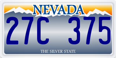 NV license plate 27C375