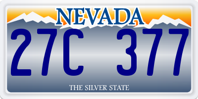 NV license plate 27C377