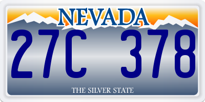 NV license plate 27C378