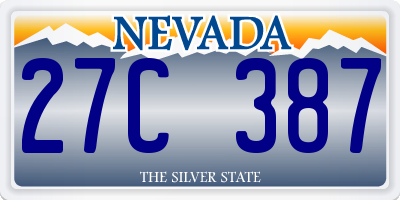 NV license plate 27C387