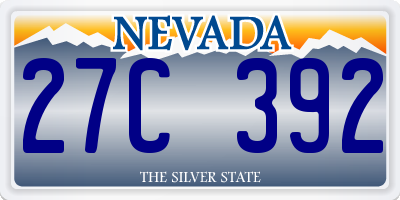 NV license plate 27C392