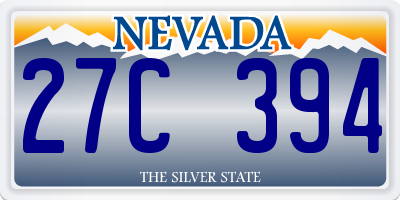 NV license plate 27C394
