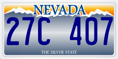 NV license plate 27C407