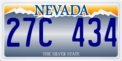 NV license plate 27C434