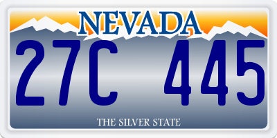 NV license plate 27C445