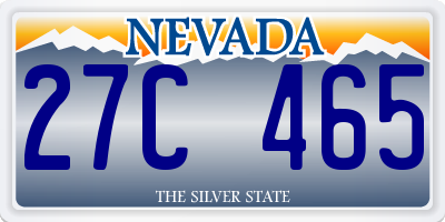 NV license plate 27C465