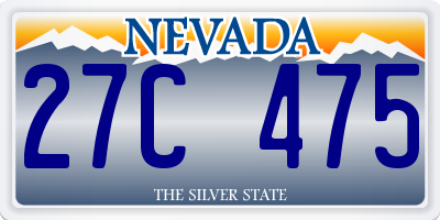 NV license plate 27C475