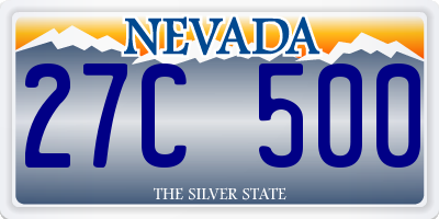 NV license plate 27C500