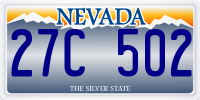 NV license plate 27C502