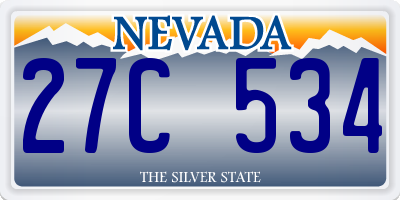 NV license plate 27C534