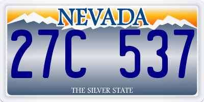 NV license plate 27C537