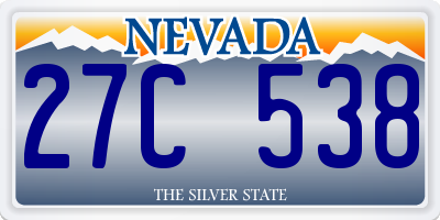 NV license plate 27C538
