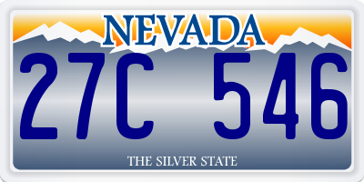NV license plate 27C546