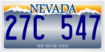 NV license plate 27C547