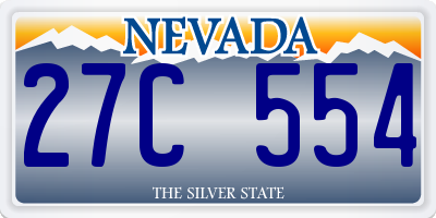 NV license plate 27C554