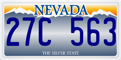 NV license plate 27C563