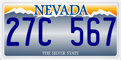 NV license plate 27C567