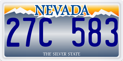 NV license plate 27C583
