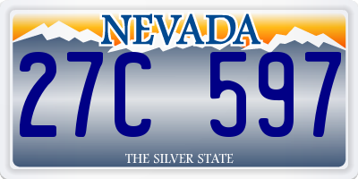 NV license plate 27C597