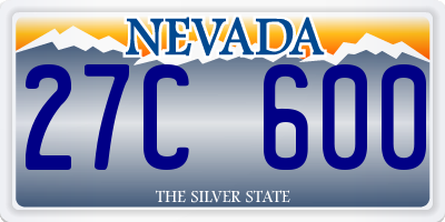 NV license plate 27C600