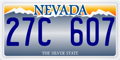 NV license plate 27C607